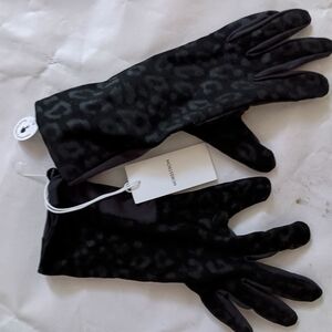 Nordstrom Black Leopard Print Gloves